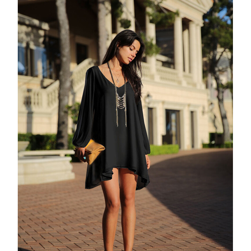 dress wanita casual v neck chiffon sleeve size s black jakartanotebook dress wanita casual v neck chiffon sleeve size s black jakartanotebook