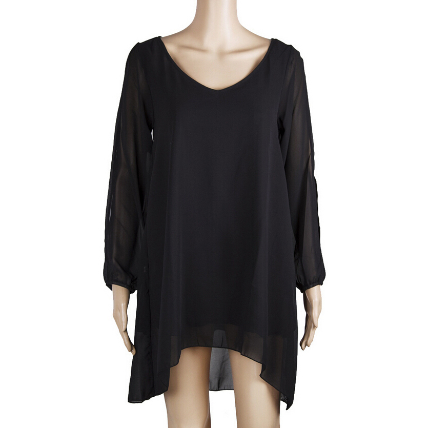 dress wanita casual v neck chiffon sleeve size s black jakartanotebook dress wanita casual v neck chiffon sleeve size s black jakartanotebook
