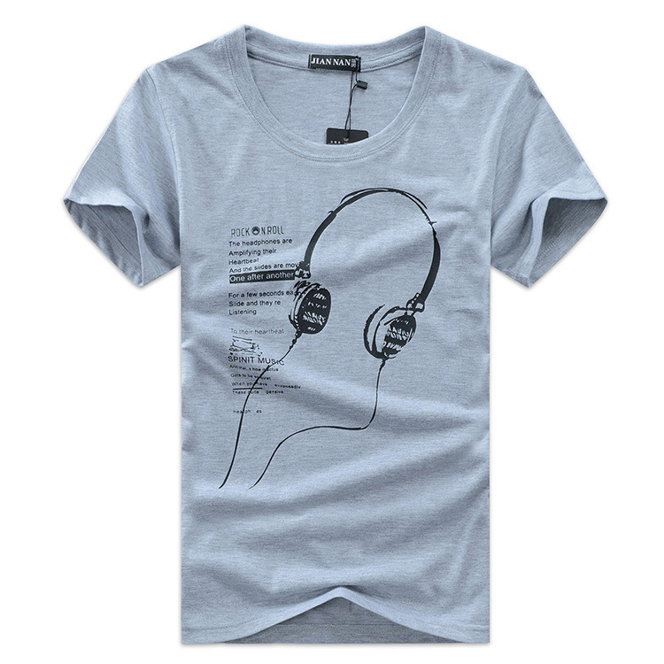 kaos katun pria t shirt headphone o neck size s gray kaos katun pria t shirt headphone o neck size s gray