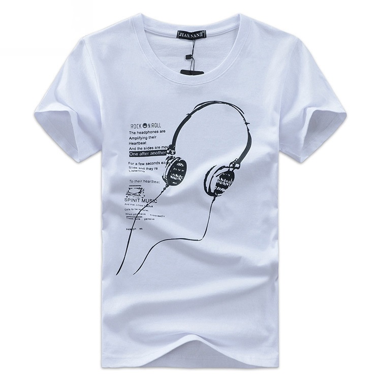 Kaos Katun Pria T Shirt Headphone O Neck Size M White kaos katun pria t shirt headphone o neck size m white