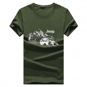 Kaos Katun Pria JEEP O Neck Size L - Army Green - 1