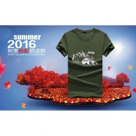 Kaos Katun Pria JEEP O Neck Size L - Army Green - 2