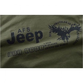 Kaos Katun Pria JEEP O Neck Size L - Army Green - 6