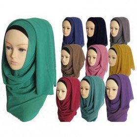 Kerudung Hijab Muslim Chiffon Shawls - Black - 4