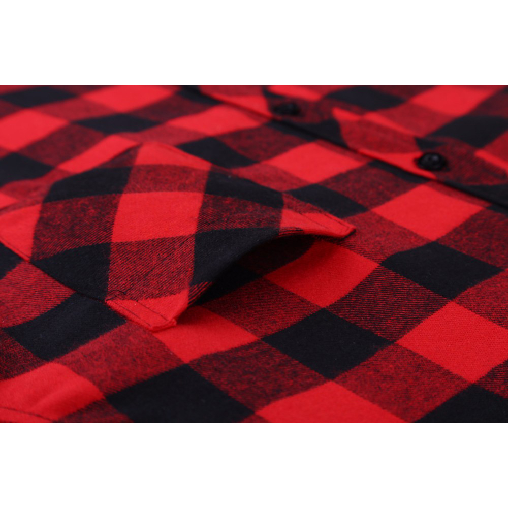 Kemeja Flanel Lengan Panjang Pria Motif Kotak Kotak Size S Red