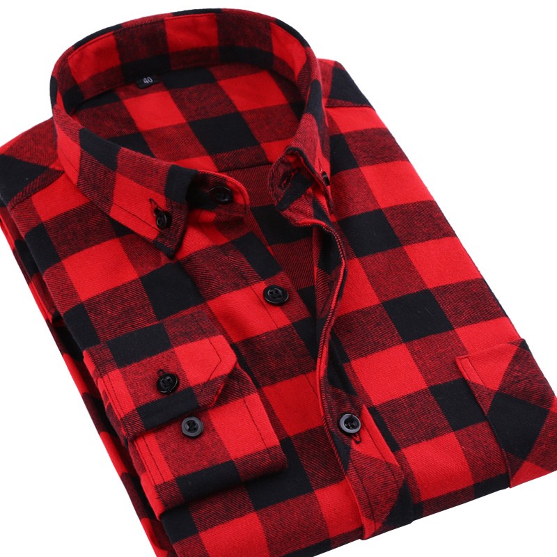 Kemeja Flanel Lengan Panjang Pria Motif Kotak Kotak Size M Kemeja Flanel Lengan Panjang Pria Motif Kotak Kotak Size M