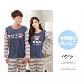 Piyama Bear Couple Pria Size L - Blue - 2