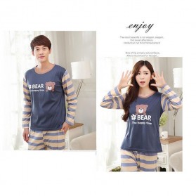 Piyama Bear Couple Pria Size L - Blue - 4