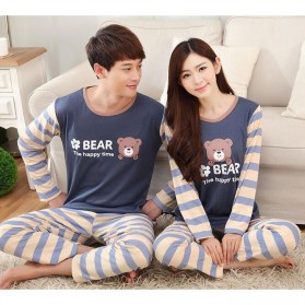 Piyama Bear Couple Pria Size L - Blue - 6