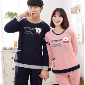 Piyama Cute Bear Couple Pria Size L - Navy Blue - 1