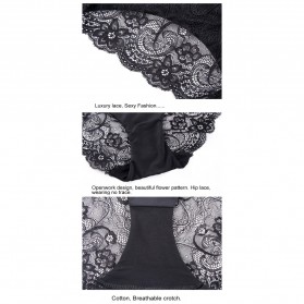 Celana Dalam Wanita Sexy Lace Size S - Cream - 5
