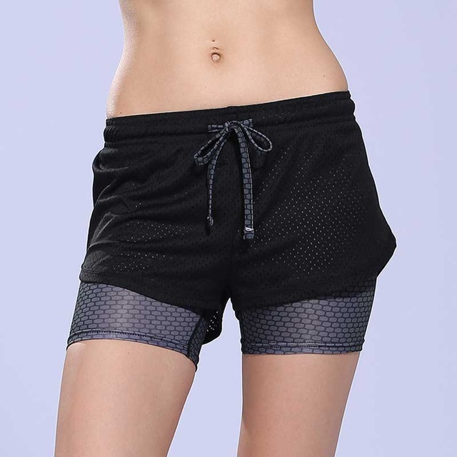  Celana  Pendek  Mesh Olahraga Wanita  Tight Sport Fitness 