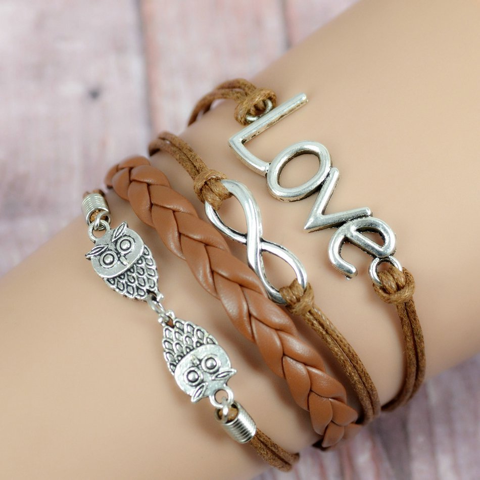 gelang vintage owl leather bracelet bangle gelang vintage owl leather bracelet bangle