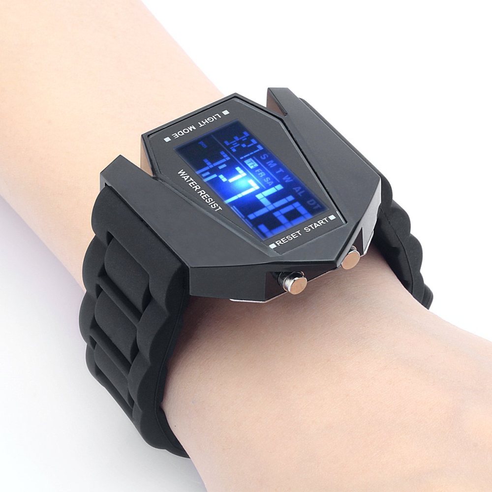 Airplane Style Metal Housing Rubber Sport Watch Dz227 3 Black Jakartanotebook Com