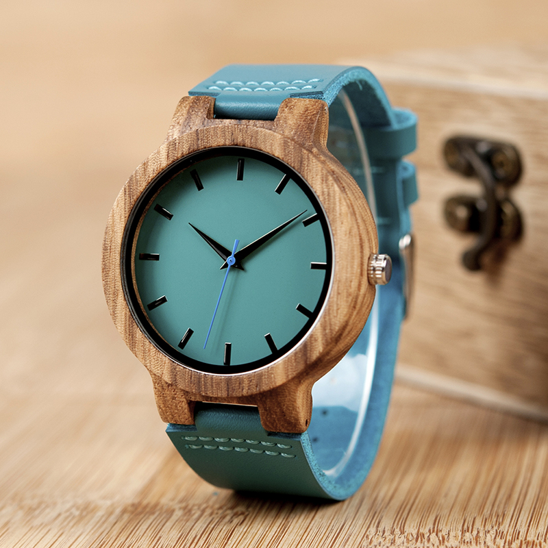 BOBO BIRD Jam  Tangan Kayu  Pria  WC28 Blue 