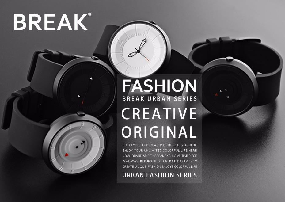 BREAK Jam Tangan Fashion Pria - B106 - Black 