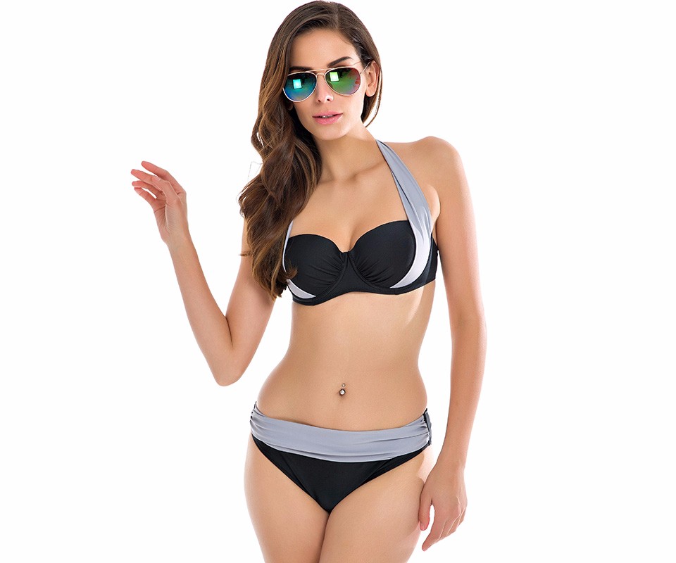 Bikini Baju Renang Wanita High Waist Swimsuits Size L 