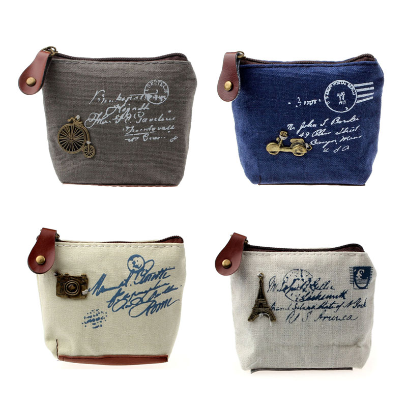 Dompet Koin Mini Bahan Kanvas - Blue - JakartaNotebook.com