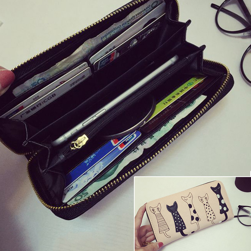dompet panjang wanita motif kucing blue dompet panjang wanita motif kucing blue