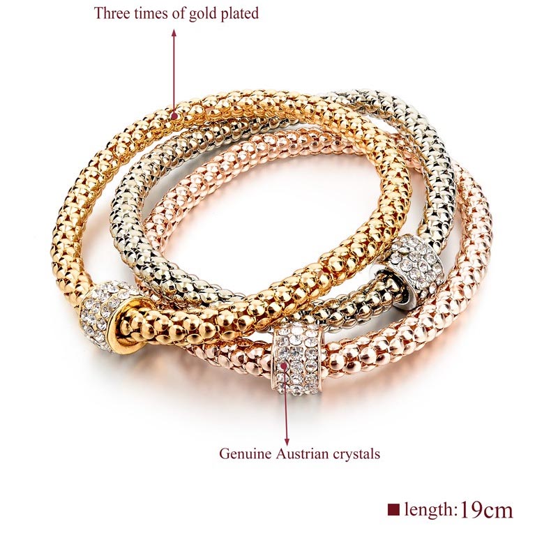 Gelang Bangles Wanita 18K Gold Plated 