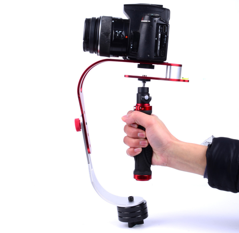 Handheld Stabilizer Kamera DSLR GoPro Xiaomi Yi - Red 