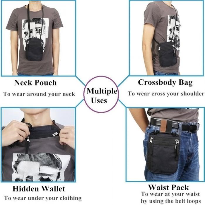 Hidden Travel Pouch Anti RFID - J2Y 