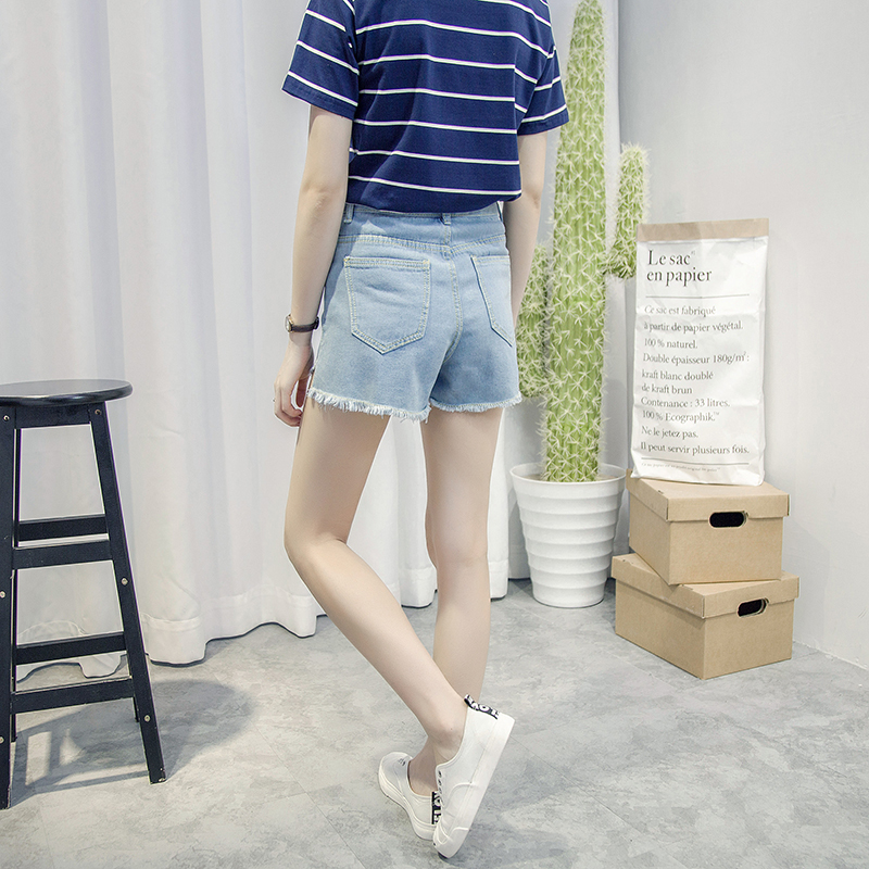 Hot Pants Denim Wanita Size L - Dark Blue 