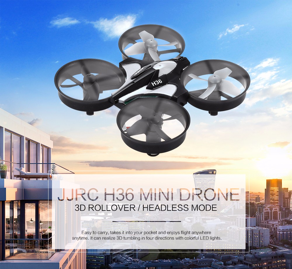 JJRC H36 Mini Drone Quadcopter 6 Axis 2.4G 4CH - Black 