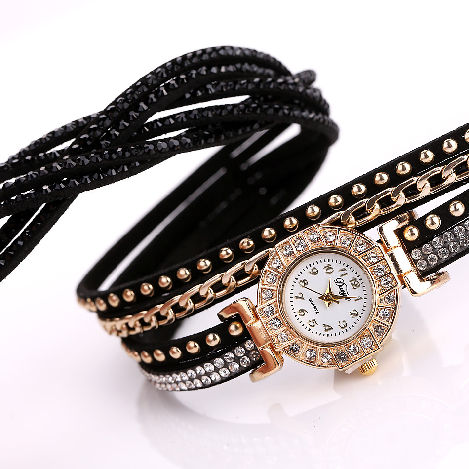 Jam Tangan Wanita Model Gelang Rhinestone - DY001 - White 