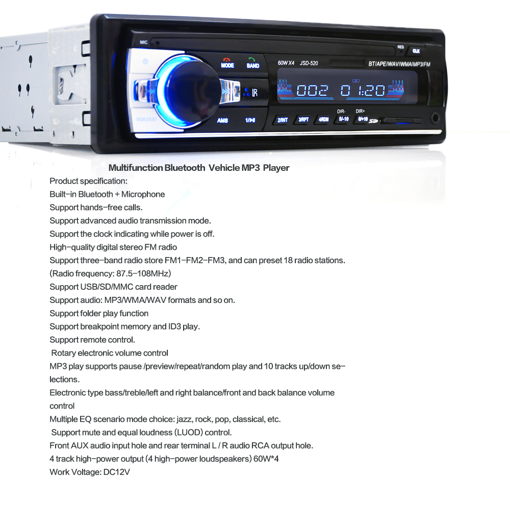  Tape  Audio Mobil  Multifungsi Bluetooth USB  MP3 FM Radio 