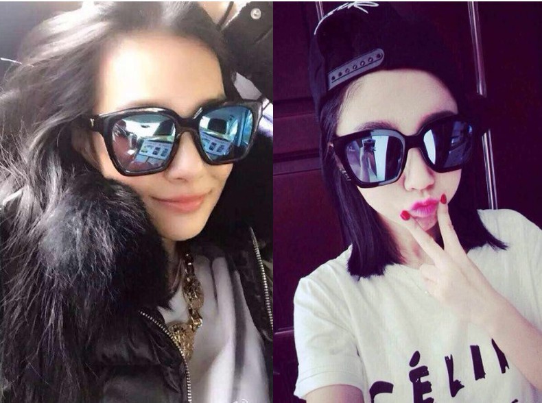  Kacamata  Pria  Korean V Style Polarized Sunglasses Black 
