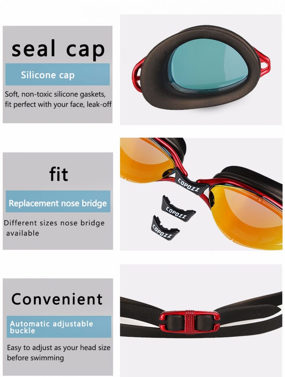  Kacamata  Renang  Anti Fog UV Protection GOG 3550 Black 