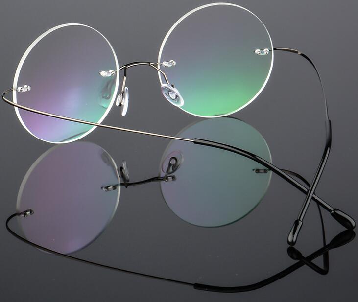 Kacamata Bulat Ultra Light Rimless Titanium Black Kacamata Bulat Ultra Light Rimless Titanium Black