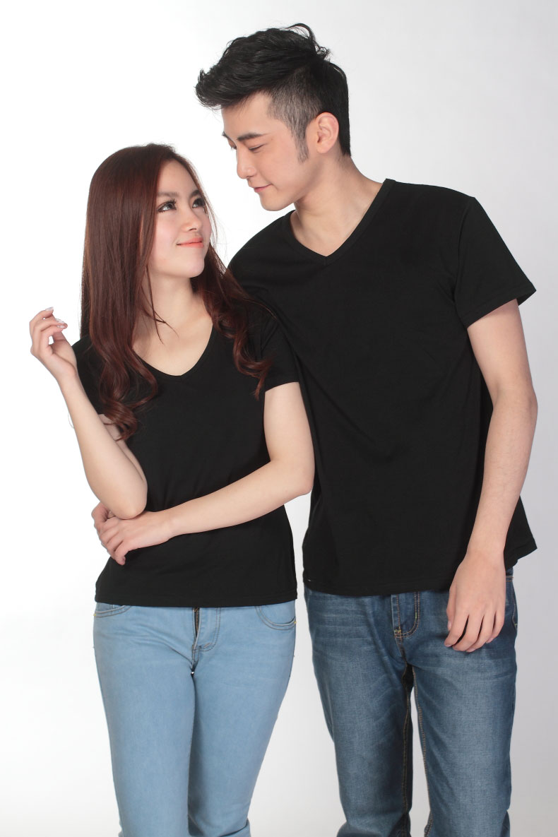 Kaos Polos Katun Wanita V Neck Size S - 81105 / T-Shirt 