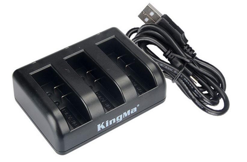 KingMa Charger Baterai 3 Slot untuk Xiaomi Yi 2 4K - BM038