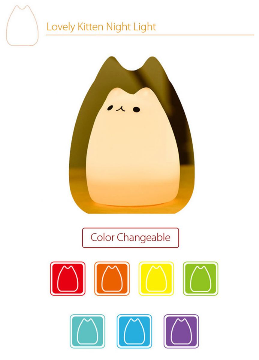 Lampu 7 Warna Model Kucing Lucu White JakartaNotebookcom