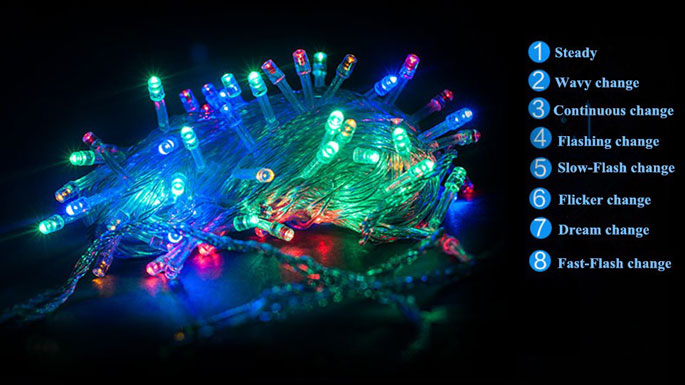 Lampu String 100 LED 220V 10 Meters EU Plug - Multi-Color - JakartaNotebook.com