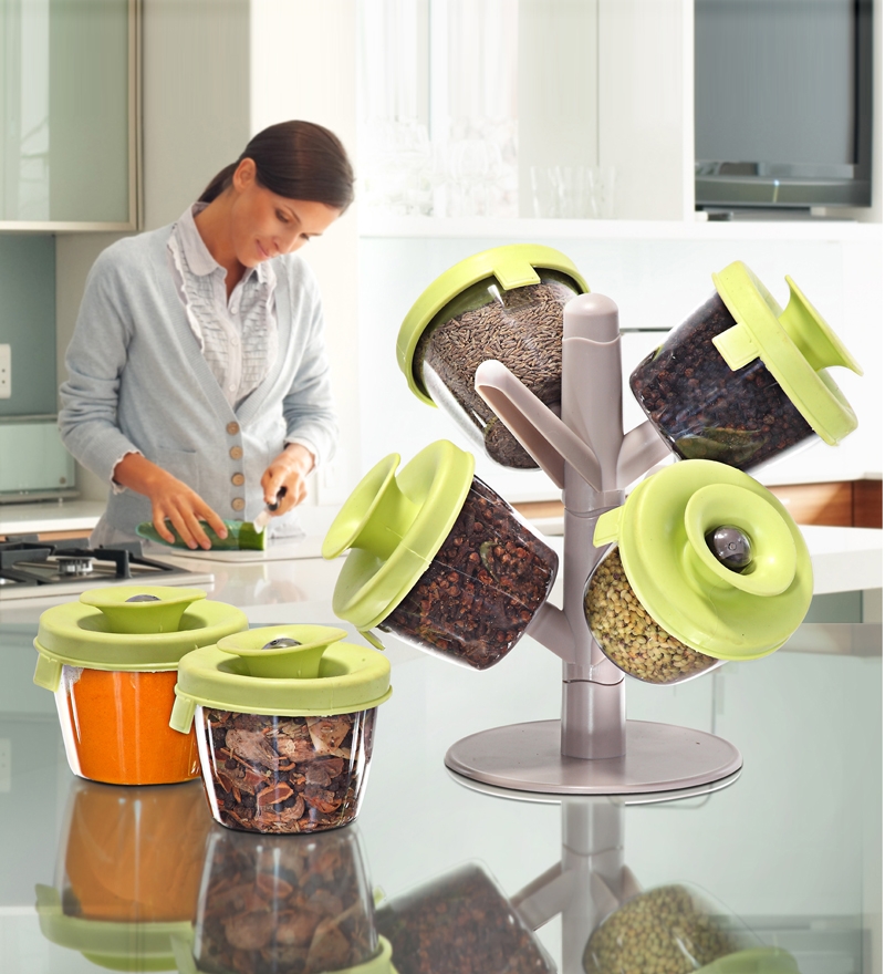 Overview of Paket Abang None Pop-Up Spice Rack / Tempat Bumbu - Green + Anti Oil Kitchen Wall Stickers / Stiker Dinding Anti Minyak