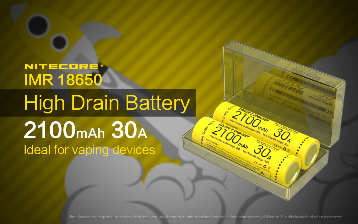 nitecore imr18650 baterai vape 2100mah 30a 3 7v yellow nitecore imr18650 baterai vape 2100mah 30a 3 7v yellow