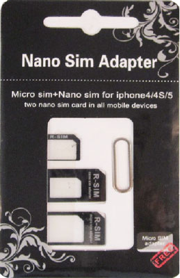 3 in 1 Nano SIM Adapter with SIM Card Tray Holder 