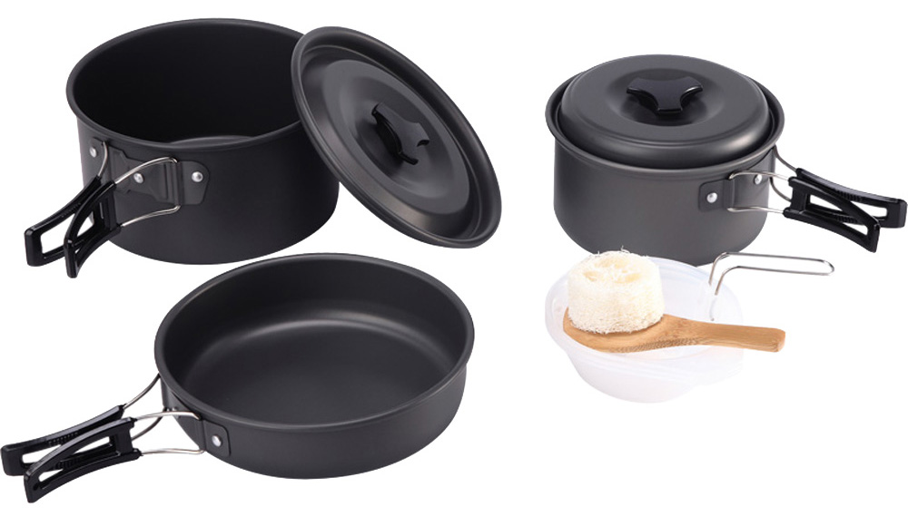 Panci Masak Set Outdoor 11PCS - Black - JakartaNotebook.com