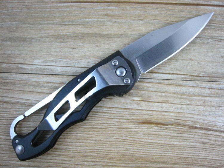 Pisau Saku Lipat Camping Knife 440c 58hrc Black