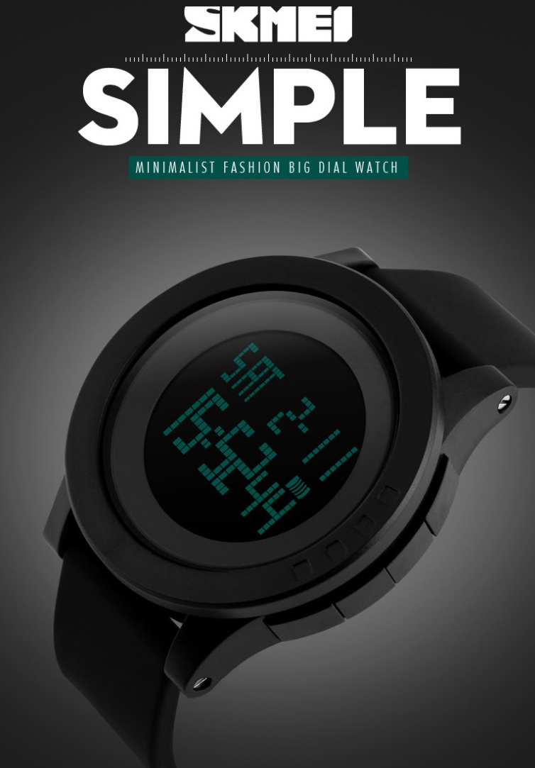 SKMEI Trendy Men LED Display Watch Water Resistant 50m 