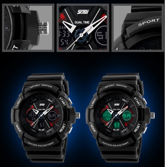 SKMEI S-Shock Sport Watch Water Resistant 50m – AD0966 – Black