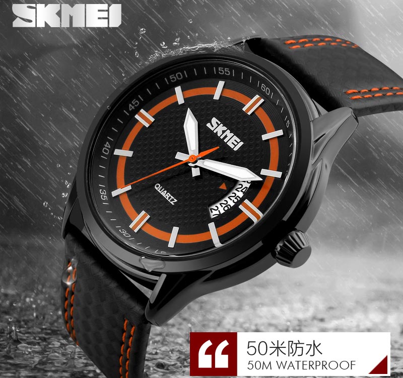 skmei casual leather water resistant 30m skmei casual leather water resistant 30m