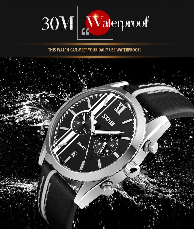 SKMEI Jam Tangan Analog Pria - 9148CL - Black/Red 