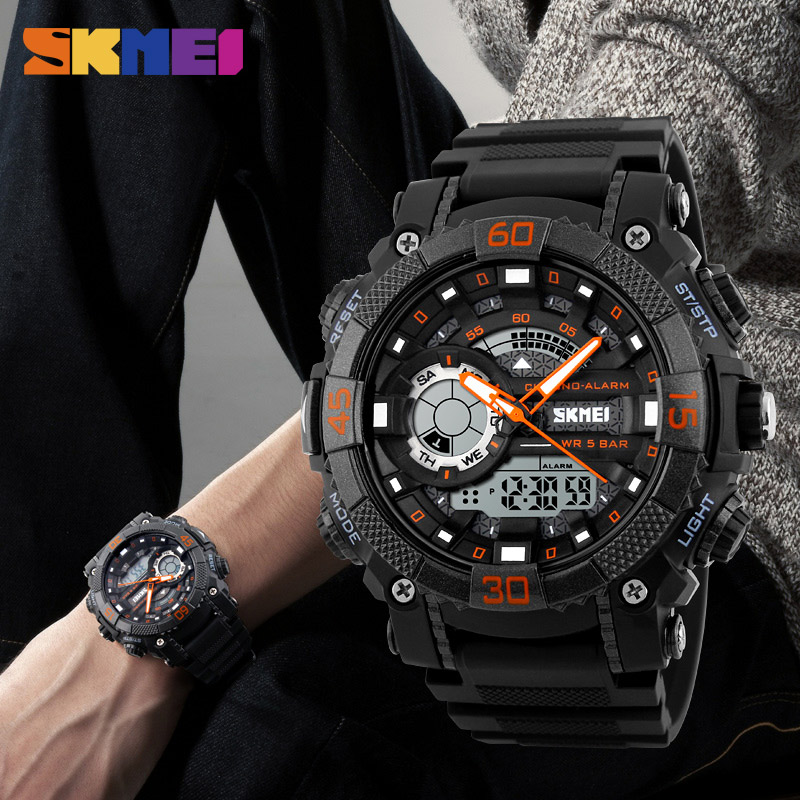 SKMEI Jam Tangan Analog Digital Pria - AD1228 - Black 