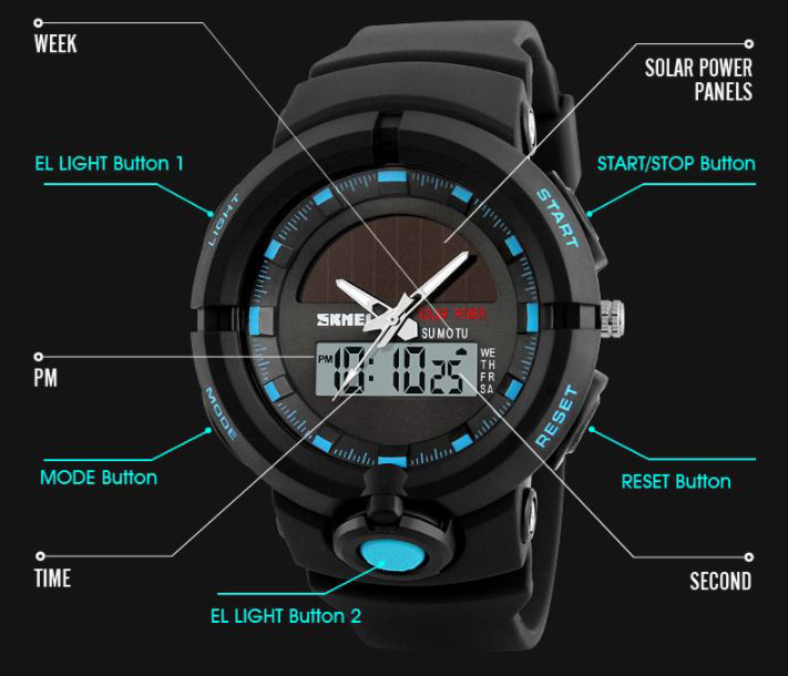 SKMEI Jam Tangan Digital Analog Pria - 1275 - Red 