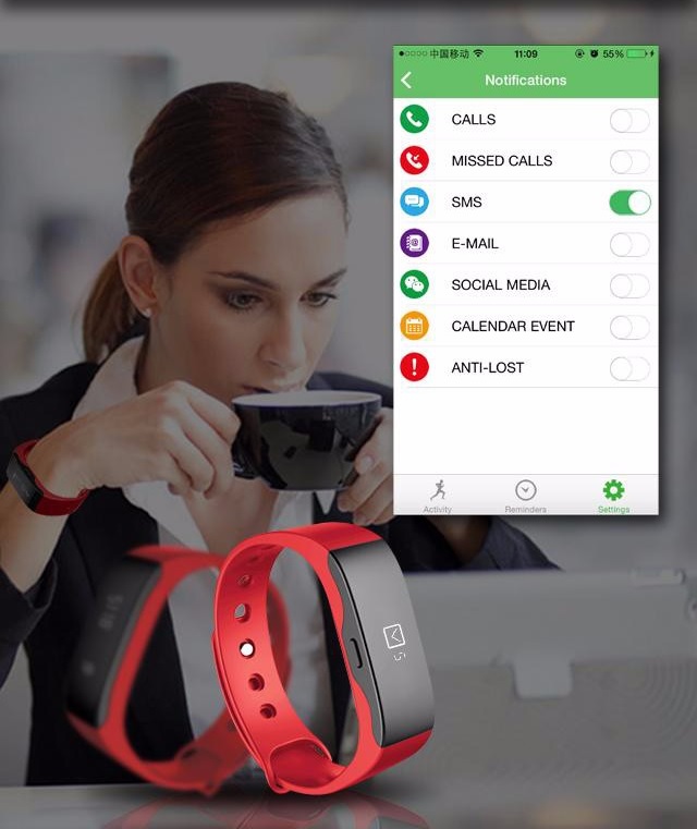 SKMEI Jam Tangan OLED Gelang Smartwatch Fitness 