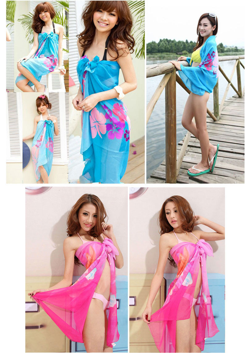 Scarf Pantai Wanita Chiffon Wrap Beach Dress All Size 